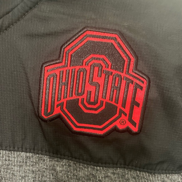 Nike Ohio State OSU Buckeye Full Zip Hoodie - Gray, Black, Scarlet Red - Medium - Picture 3 of 6